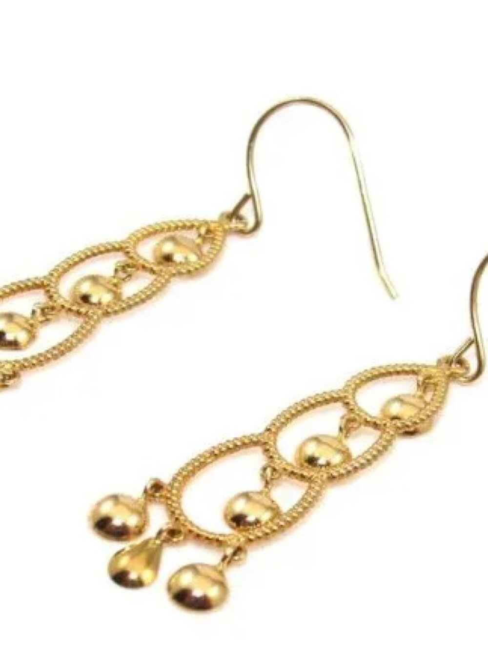 14K Yellow Gold Dangle Earrings - Picture 2 of 6